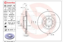 Brzdový kotouč BREMBO 09.9167.10