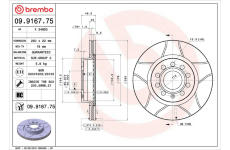 Brzdový kotouč BREMBO 09.9167.75