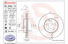 Brzdový kotouč BREMBO 09.9362.11