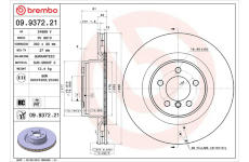 Brzdový kotouč BREMBO 09.9372.21