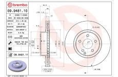 Brzdový kotouč BREMBO 09.9481.11