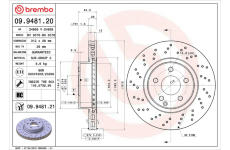 Brzdový kotouč BREMBO 09.9481.21