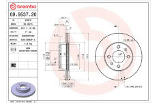 Brzdový kotúč BREMBO 09.9537.20