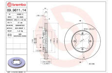 Brzdový kotúč BREMBO 09.9611.14