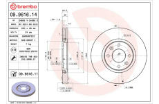 Brzdový kotúč BREMBO 09.9616.11