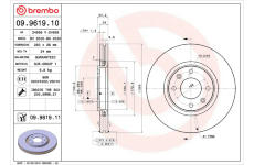 Brzdový kotúč BREMBO 09.9619.11