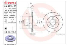 Brzdový kotouč BREMBO 09.9753.20