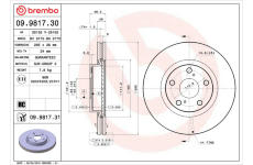 Brzdový kotúč BREMBO 09.9817.31