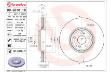 Brzdový kotúč BREMBO 09.9818.11