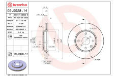 Brzdový kotouč BREMBO 09.9928.14