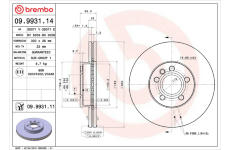 Brzdový kotouč BREMBO 09.9931.11