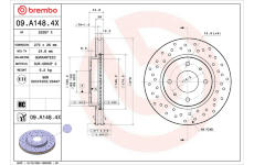 Brzdový kotouč BREMBO 09.A148.4X