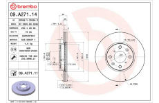 Brzdový kotúč BREMBO 09.A271.11