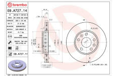 Brzdový kotouč BREMBO 09.A727.14