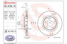 Brzdový kotúč BREMBO 09.A738.1E