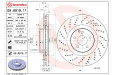 Brzdový kotouč BREMBO 09.A819.11