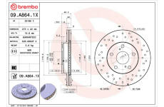 Brzdový kotouč BREMBO 09.A864.1X