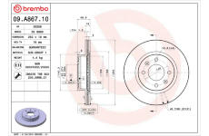 Brzdový kotouč BREMBO 09.A867.10