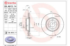 Brzdový kotouč BREMBO 09.A913.14