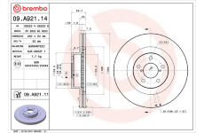 Brzdový kotouč BREMBO 09.A921.11