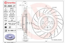 Brzdový kotúč BREMBO 09.A960.21