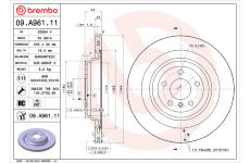 Brzdový kotouč BREMBO 09.A961.11