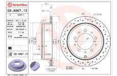 Brzdový kotouč BREMBO 09.A967.1X