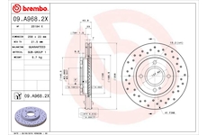 Brzdový kotouč BREMBO 09.A968.2X