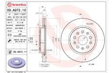 Brzdový kotouč BREMBO 09.A972.10