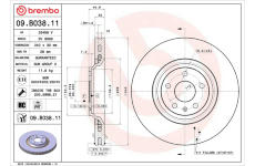 Brzdový kotouč BREMBO 09.B038.11