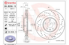 Brzdový kotouč BREMBO 09.B039.1X