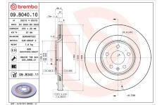 Brzdový kotouč BREMBO 09.B040.11