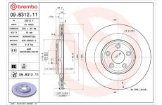 Brzdový kotouč BREMBO 09.B312.11