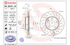 Brzdový kotouč BREMBO 09.B343.4X