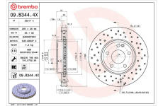 Brzdový kotouč BREMBO 09.B344.4X