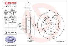 Brzdový kotouč BREMBO 09.B522.11