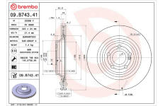 Brzdový kotouč BREMBO 09.B743.41