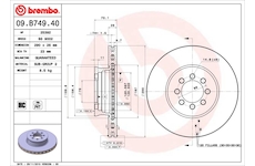 Brzdový kotouč BREMBO 09.B749.40