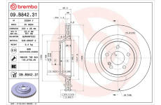 Brzdový kotouč BREMBO 09.B842.31