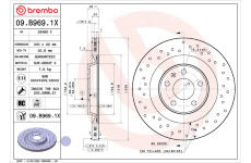 Brzdový kotouč BREMBO 09.B969.1X