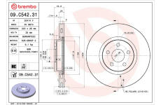 Brzdový kotúč BREMBO 09.C542.31