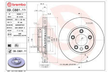 Brzdový kotúč BREMBO 09.C881.11