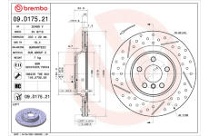 Brzdový kotouč BREMBO 09.D175.21