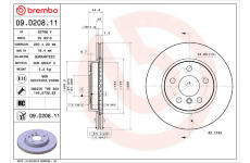 Brzdový kotúč BREMBO 09.D208.11