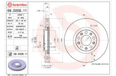 Brzdový kotouč BREMBO 09.D209.11