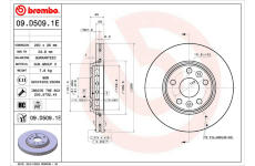 Brzdový kotouč BREMBO 09.D509.1E