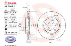 Brzdový kotouč BREMBO 09.D863.11