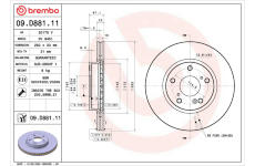 Brzdový kotouč BREMBO 09.D881.11