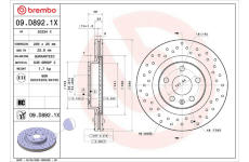 Brzdový kotúč BREMBO 09.D892.1X