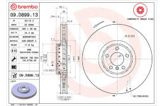 Brzdový kotouč BREMBO 09.D899.13